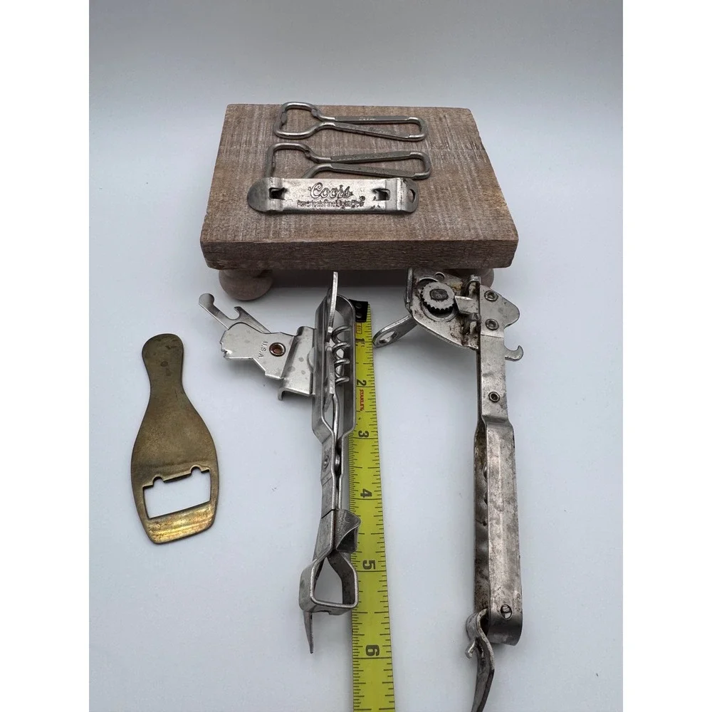 Vintage Bottle Opener Lot Coors Coca-Cola Vaughan Multi-Tool Corkscrew Brass 6pc
